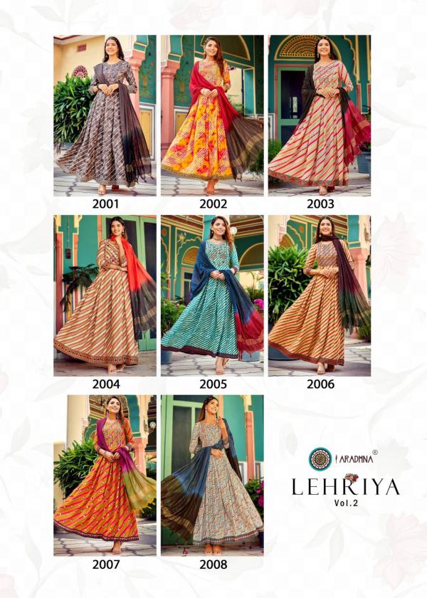 Aradhna Lehriya 2 Fancy Wear Rayon Anarkali Kurti With Dupatta Collection